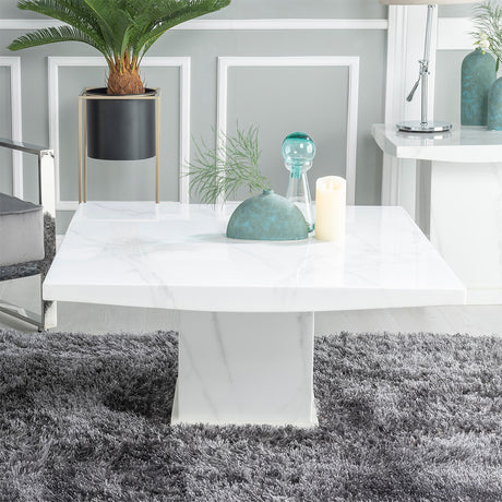 Turin White Marble Square Coffee Table-2