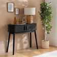 Axel Black Fluted Curved Console Table