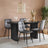 Axel Black Fluted Oval Dining Set with 4 Chair