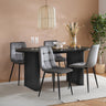 Axel Black Fluted Oval Dining Set with 4 Chair