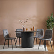 Axel Black Round Fluted Dining Set with 4 Chair