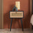 Croxley Black and Rattan 1 Drawer Bedside Table