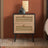 Croxley Black and Rattan 2 Drawer Bedside Table