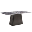 Telma 6 Seater White and Black Marble Dining Table - Sizes Available