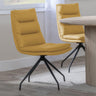 Diego Yellow Leather Swivel Dining Chair with Black Legs-4