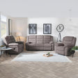 Windsor Brown Fabric Recliner Sofa Set
