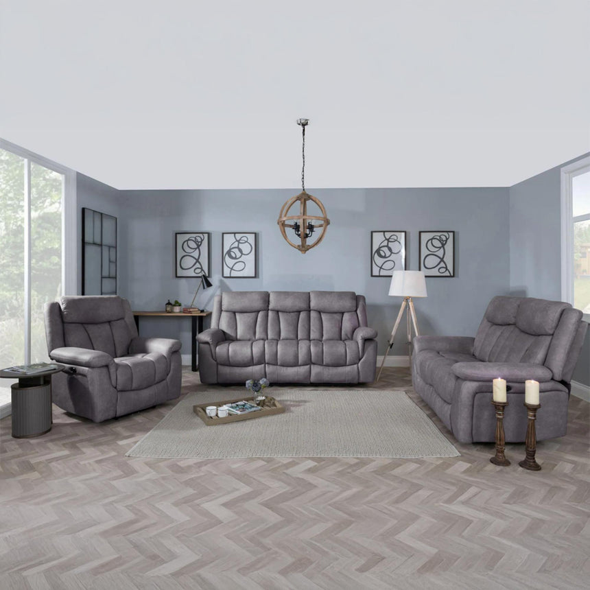 Dylan Grey Fabric Electric Recliner Sofa Set-2