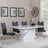 Naples White Marble Dining Set - Bianco Black Faux Leather Dining Chair-2
