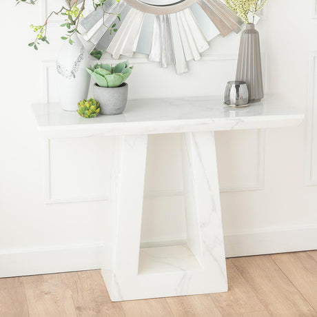 Pisa Marble Console Table with Pedestal Base