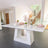 Milan 6 Seater White Marble Dining Table - Sizes Available-2