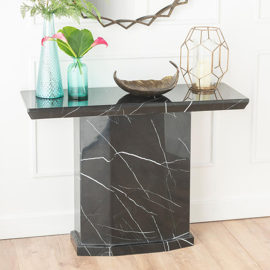 Toronto Marble Console Table with Pedestal Base