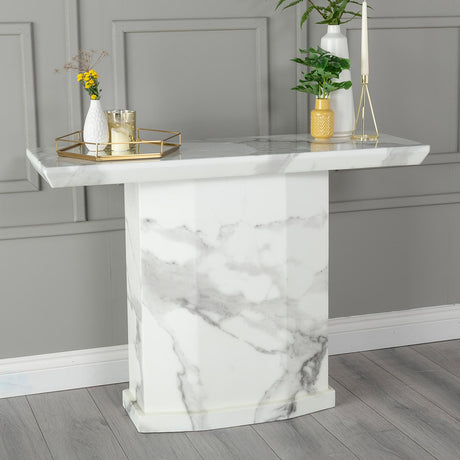 Toronto Marble Console Table with Pedestal Base