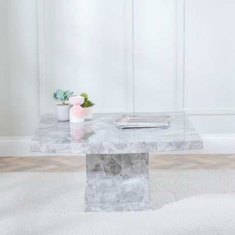 Turin Grey Marble Square Coffee Table
