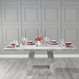 Milan 6 Seater Grey Marble Dining Table - Sizes Available