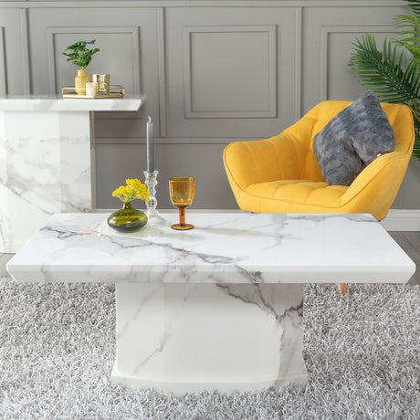 Naples White Marble Coffee Table-2