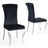 Louis Black Velvet Fabric Dining Chair with Chrome Legs