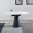 Carrara 4-6 Seater White Ceramic Round Swivel Motion Extending Dining Table with Black Pedestal Base - 135cm-2