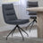 Diego Grey Leather Swivel Dining Chair with Black Legs-2