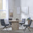 Bern Fluted Oak Effect 4 Seater Round Dining Set - 4 Diego Grey Leather Swivel Dining Chair-3