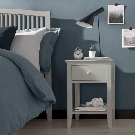 Bentley Designs Ashby Soft Grey 1 Drawer Bedside Cabinet