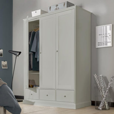 Bentley Designs Ashby Soft Grey 3 Door Combi Wardrobe