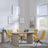 Bern Fluted Oak Effect Dining Set - Diego Yellow Leather Swivel Dining Chair-4