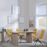 Bern Fluted Oak Effect Dining Set - Diego Yellow Leather Swivel Dining Chair-4