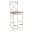 2 x Bentley Designs Hampstead Two Tone Ivory Bonded Leather X Back Barstool