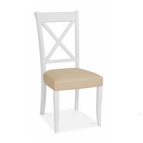 2 x Bentley Designs Hampstead Two Tone Ivory Bonded Leather X Back Dining Chair