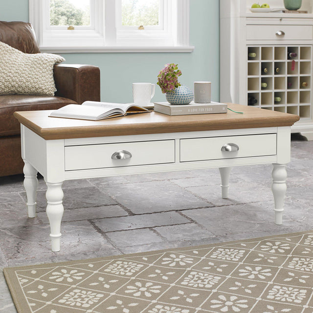 Bentley Designs Hampstead Two Tone Coffee Table - Turned Leg