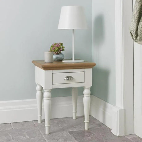 Bentley Designs Hampstead Two Tone Lamp Table - Turned Leg
