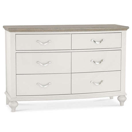Bentley Designs Montreux Grey Washed Oak and Soft Grey 6 Drawer Wide Chest