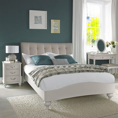 Bentley Designs Montreux Soft Grey and Pebble Grey Fabric 5ft King Size Bed