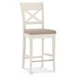 2 x Bentley Designs Montreux Soft Grey X Back Bar Stool - Grey Bonded Leather