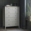 Bentley Designs Whitby Scandi Oak and Soft Grey 2+4 Drawer Chest