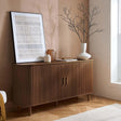 Axel Walnut Fluted 2 Door Large Curved Sideboard - 160cm
