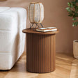 Axel Walnut Fluted Round Side Table