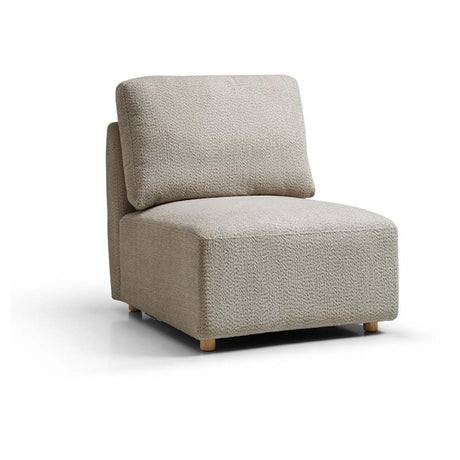 Como Taupe Boucle Fabric Armless Chair
