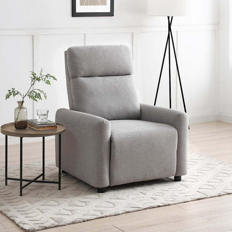 Toby Grey Fabric Push Back Recliner Armchair