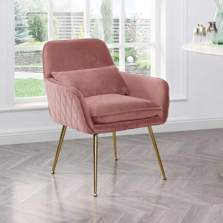 Jess Pink Velvet Fabric Accent Chair