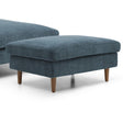 Scott Eryx Chenille Navy Blue Fabric Ottoman Footstool