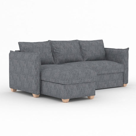 Oscar Piero Thunderstorm Fabric Corner Sofa Bed