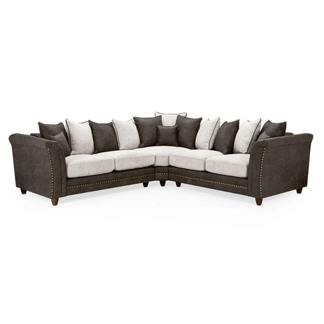 Bella Brown Fabric Large Corner Sofa