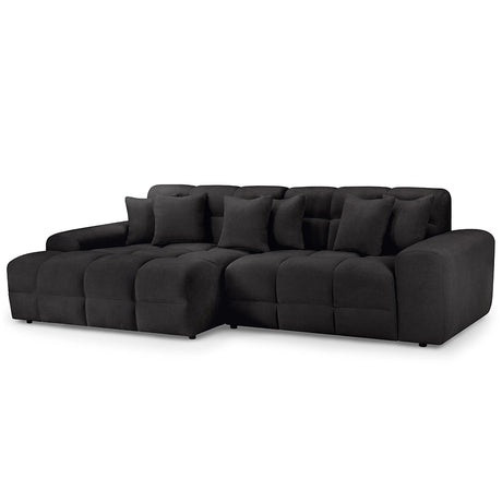 Jacob Black Fabric Corner Sofa - LHF