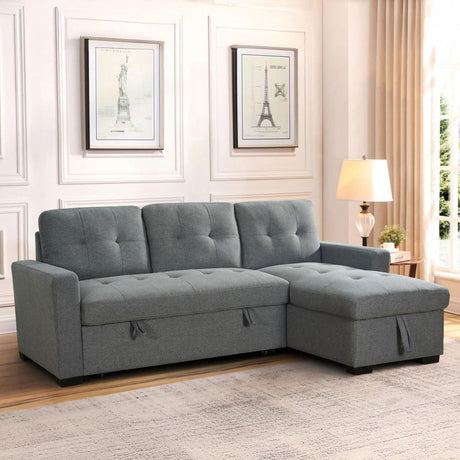 Alder Grey Fabric Pull Out Universal Corner Sofabed