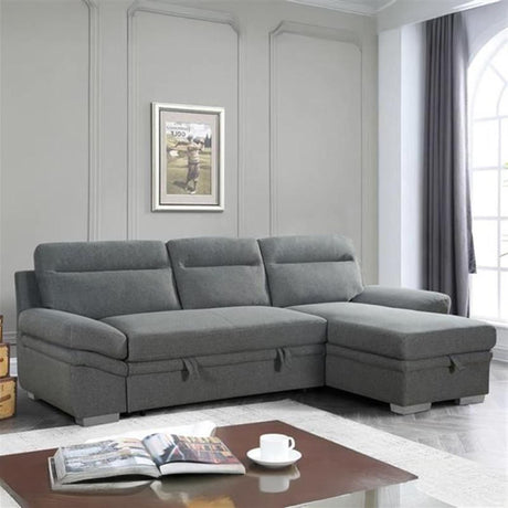 Astra Grey Fabric Pull Out Universal Corner Sofabed