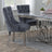 Lion Knocker Back Grey Velvet Fabric Dining Chair with Chrome Legs-3