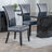 Cadiz Grey Leather Large High Back Dining Chair with Black Legs-3