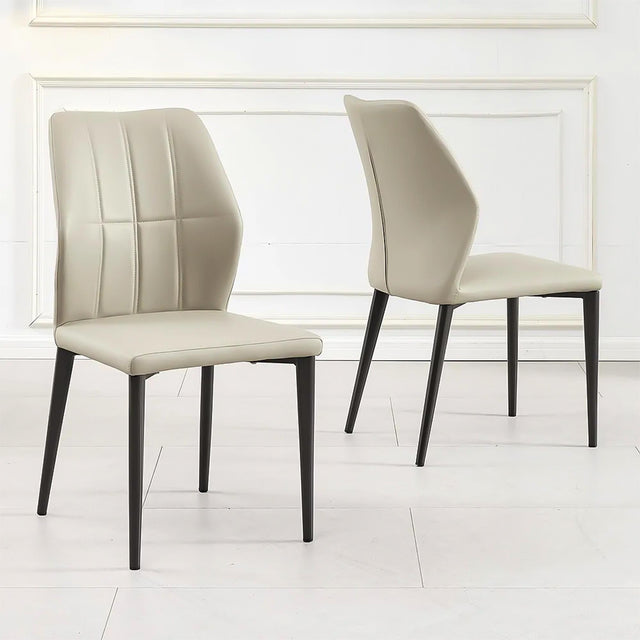 Harrow Taupe Leather Dining Chair