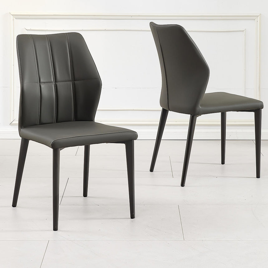 Harrow Dark Grey Leather Dining Chair